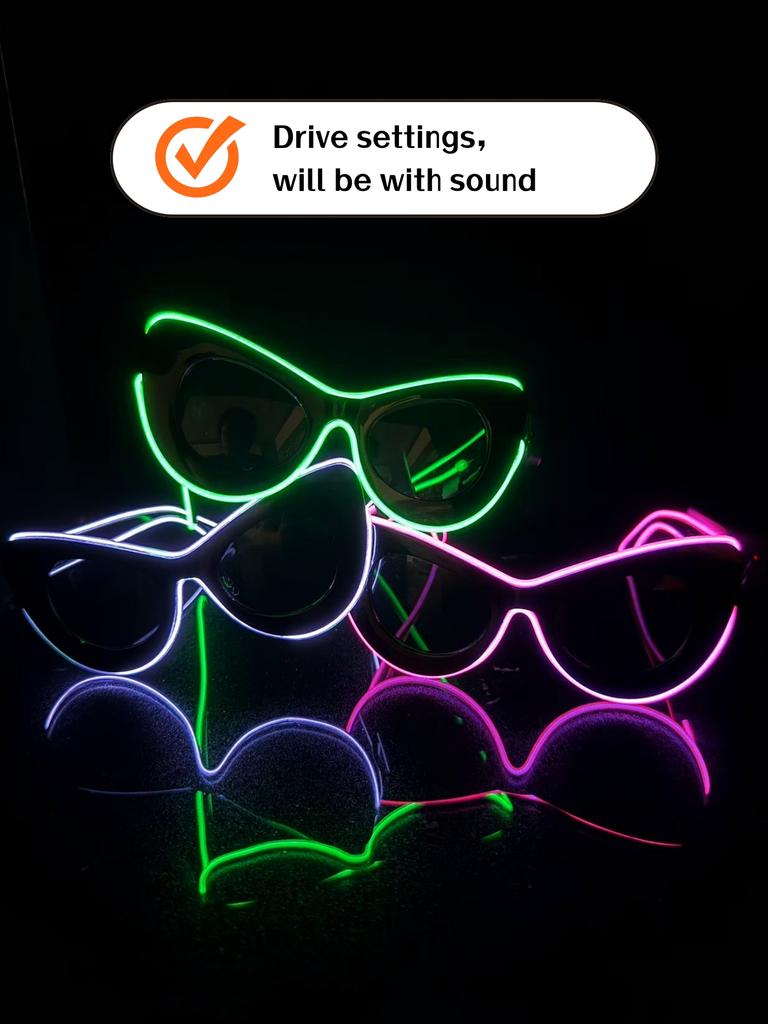 Wireless EL luminous glasses LED pixel sunglasses for disco KTV bar concert flash atmosphere online celebrity