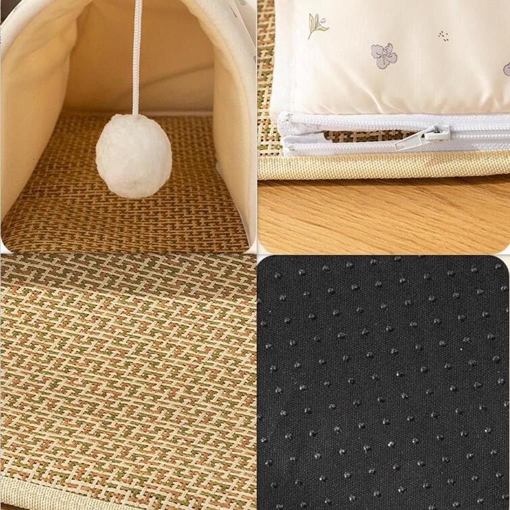 Tunnelbett Versteck mit abnehmbarer Matte Spielgehege Interaktives Spielzeug Hütte für Kaninchen Kleintiere Outdoor