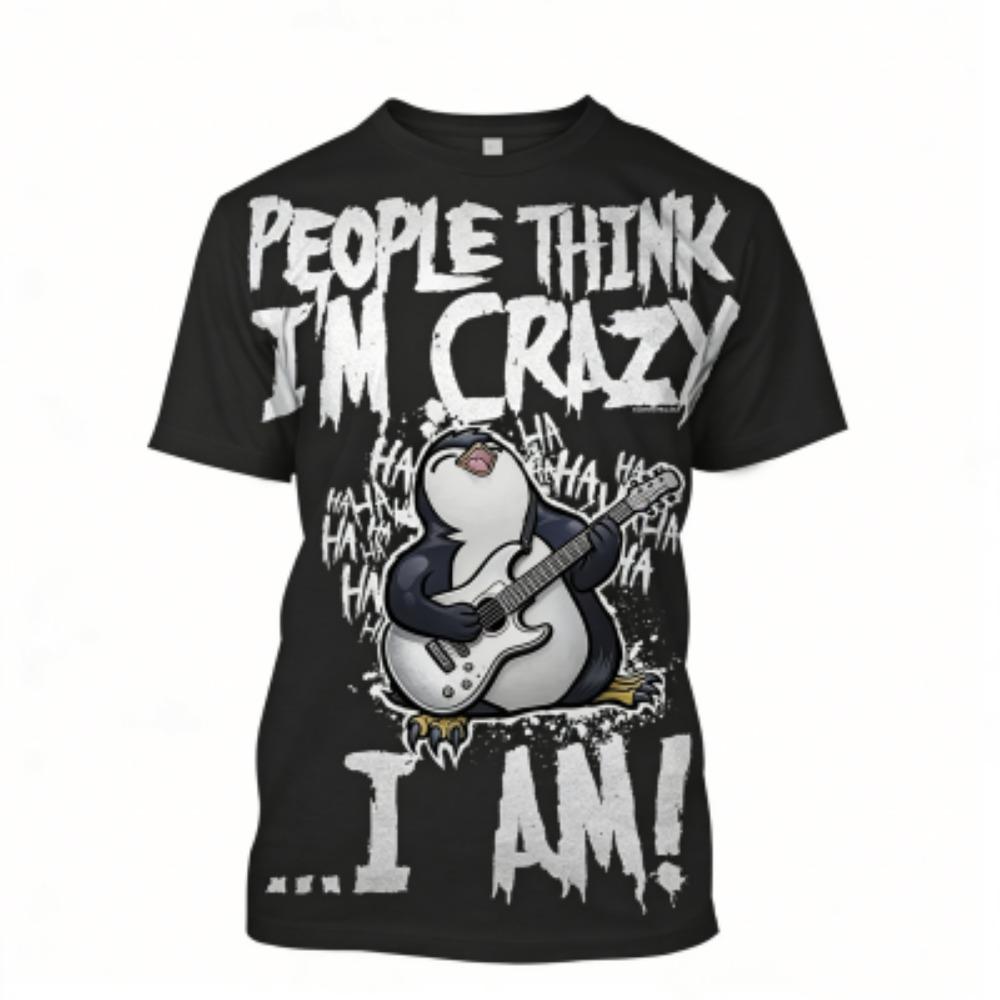 Fashion Men's T-shirt Penguin 3D Print Men's Short Sleeves T-Shirt Loose Casual Summer Outdoor Street Men's and Women's Tees Tops