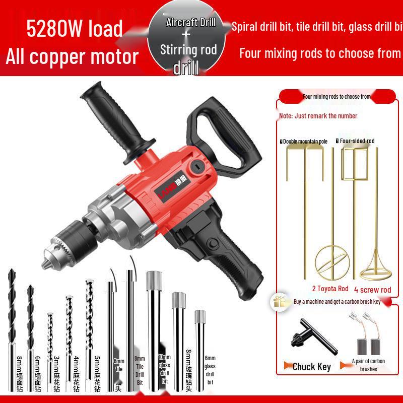 High-Power Electric Mixer for Paint, Putty, Cement, and Mortar