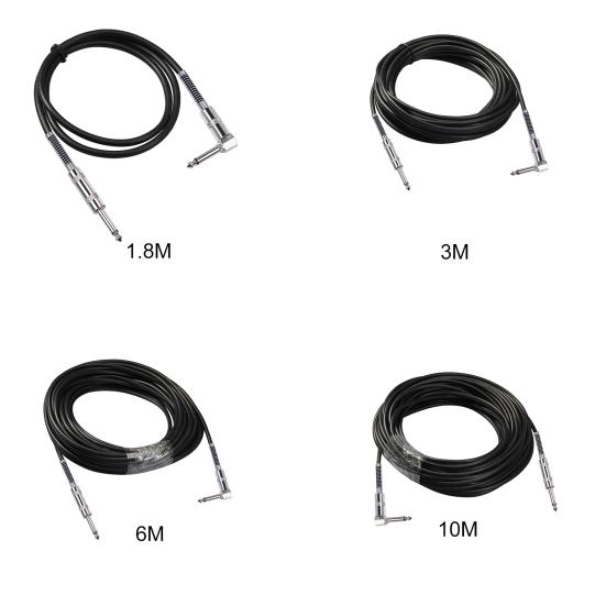 6.35 Electric Guitar Cable Straight To Right Angle Noiseless Audio Cable for Bass Guitar
