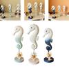 Sea Horse Figurines Decor Ornament Sculpture Nautical Minimalist Seahorse Statue Wooden Coastal for Bar Table Home Indoor Party