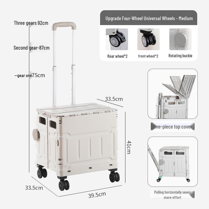 Portable Stair-Climbing Trolley: Folding Cart for Groceries, Camping, and Outdoor Use