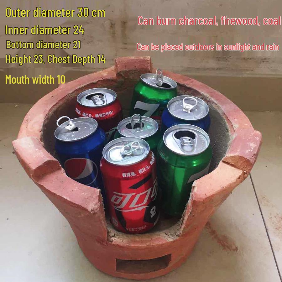 Handmade Restaurant Charcoal Hot Pot Stewing Stove - Earthen Firewood Simmering Dish.