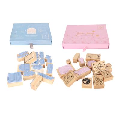 Hölzerner Gummistempel, zartes, dekoratives Holzstempel-Set für Kunst, Handwerk, Tagebuch, Scrapbook, Planer