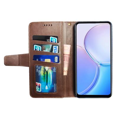 IDEWEI For Xiaomi 14T Case Leather Wallet Phone Cover Stand Calf Texture