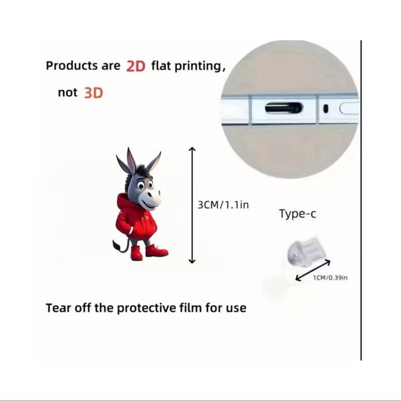 Type C USB Port Dust Plug with 2D Acrylic Pendant Charm Mobile Dust Plug Charm Phone Accessories for Phone Decorations