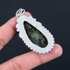 Sterling Silver Labradorite Stone Bezel Engagement Sister Unique Pendant Jewelry