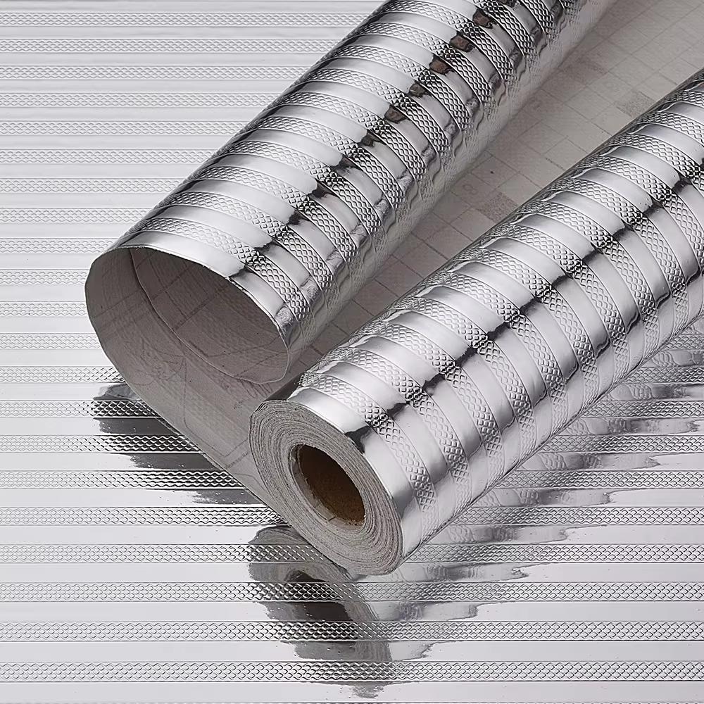 Oil Resistant Stickers Waterproof And Cabinets Stoves Aluminum Foil Paper Kitchen High Temperature & Resistant Wall Stickers