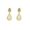 Korean White Resin Water Drop Earrings for Women Vintage Elegant Irregular Fold Temperament Earrings Wedding Jewelry Gift