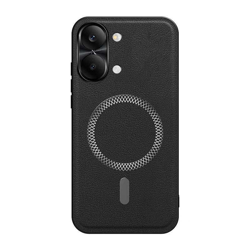 Anwendbar für Xiaomi Redmi Turbo5Max Metalllinse magnetische Handyhülle Lederstruktur Redmi 15C sturzsichere Schutzhülle