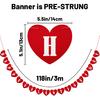 Happy Valentines Day Felt Banner No DIY Valentines Day Banner Pre-Strung Valentine's Day Felt Heart Garland for Valentine's Day Decorations