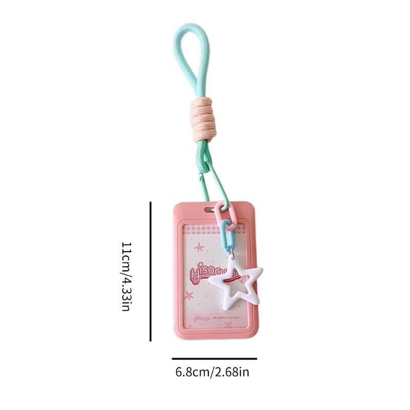 Photocard Holder Keychain Star Photocard Holder ID Cards Protective Sleeve School Stationery Supplies for Women Girls