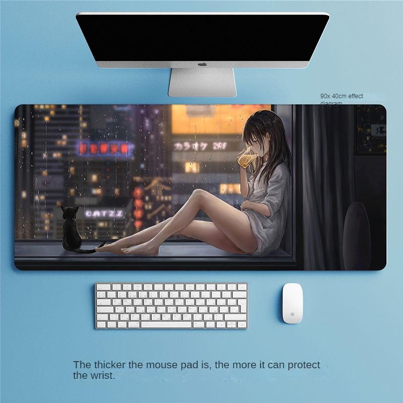 Mauspad, übergroß, Büro-Tastenkombination, integriertes Schloss, verdickt, individuell, gut aussehend, für Studenten, Computer, E-Sport, Tischmatte