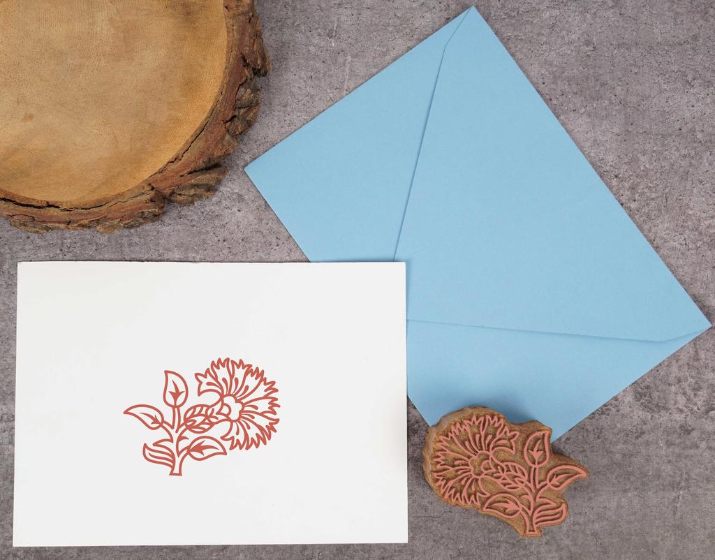 IBA Indianbeautifulart Textile Printing Block Floral Hand Carved Wooden Stamp Wood Block Printing Textile Stamp For Fabric   Pottery Blocks- 2.5