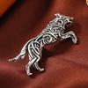 1pc Vintage Wolf Head Brooch Pin, Men's Fashion Alloy Lapel Pin, Animal Design Accessory for Suit Jacket Clothes Lapel Pin
