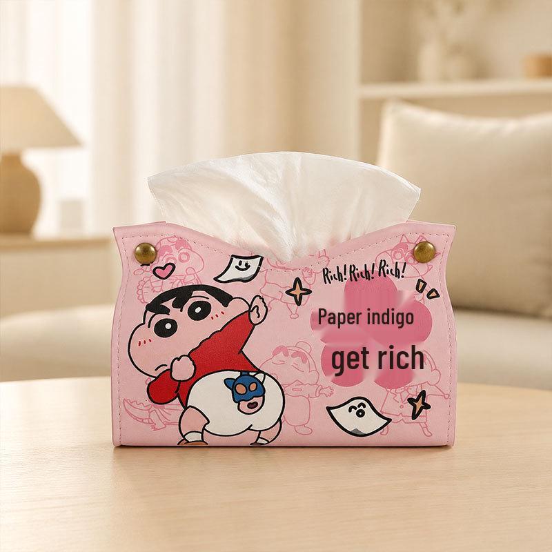 Japanese Crayon Shin-chan Cartoon Tissue Box for Car and Home