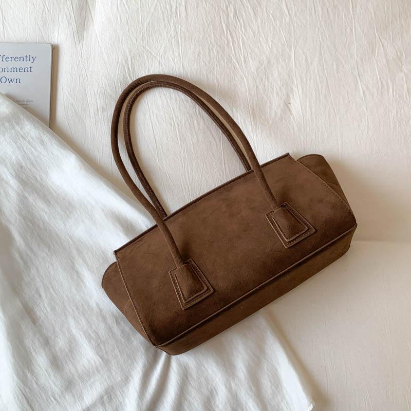 Elegant Suede Tote Bag for Women – Classic Top Handle Handbag with Structured Design and Minimalist Style