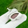 Herzchakra Natürlicher Rhodonit Trendiger Eleganter Anhänger Schmuck Sterlingsilber