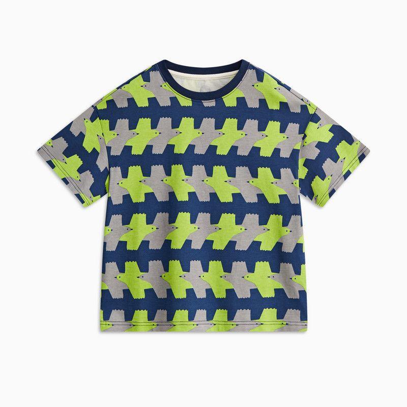 [Monster Series] Mqd Children's Clothing Boys' Short-Sleeved T-Shirt Pure Cotton Printed Bottoming Shirt Summer New Children's Top
