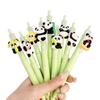 10Pcs Cute Panda Neutral Pen for Students, Cartoon Patch, Wind-pressed Erasable Pen, Patch Pen Creative Stationery
