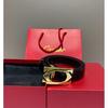 Used Cartier Panthre Belt Black Leather Gold Buckle