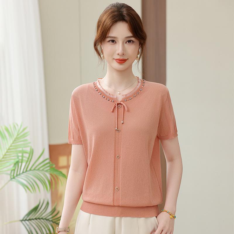 Summer Knit Ice Silk Top for Women (Middle-Aged & Elderly)