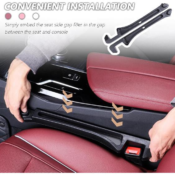 2PCS Car Seat Gap Filler Organizer And Carry Hook,Upgraded Multifunction Gap Filler For Car With Filling Gaps And Storing For Phones Keys,Universal