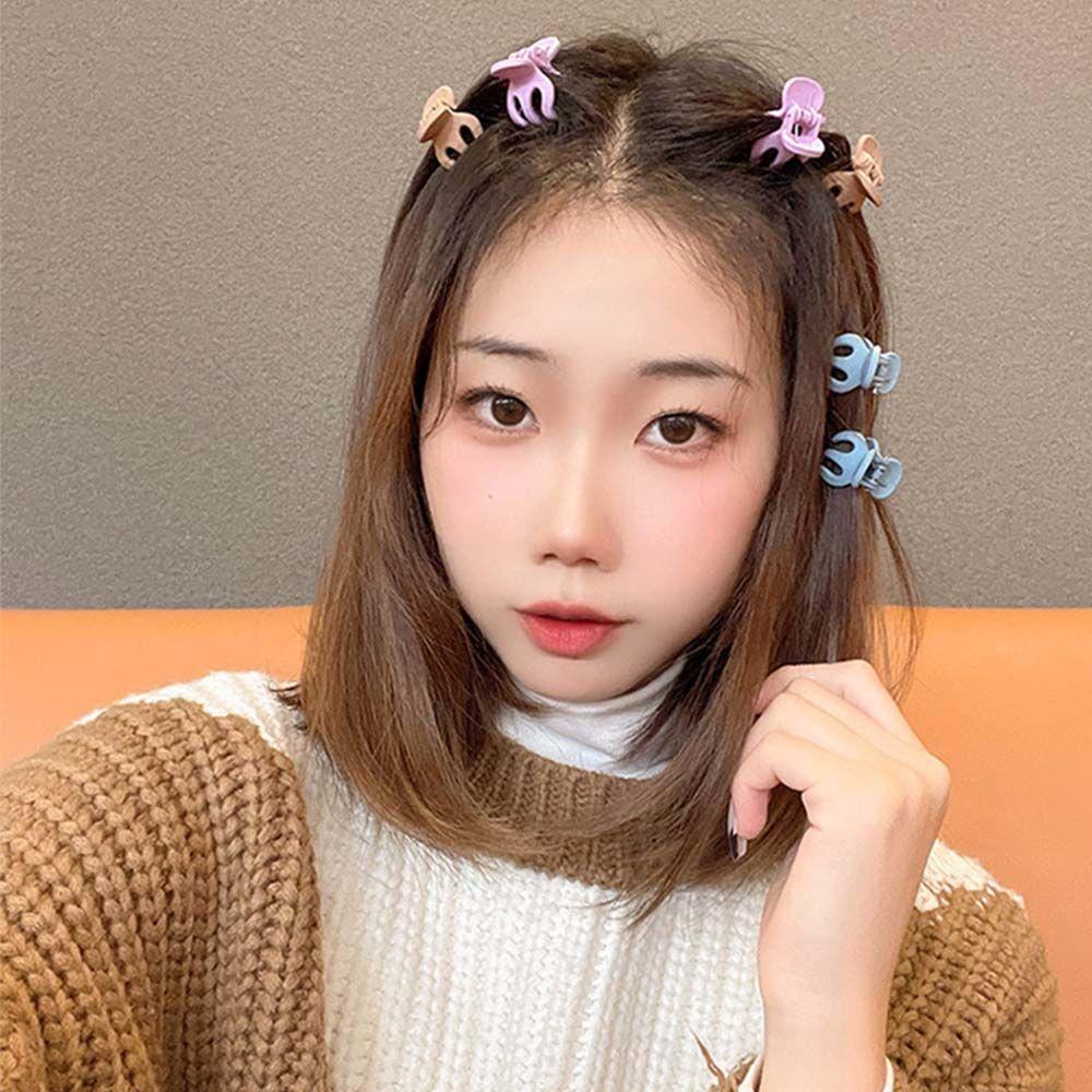 

Temperament Solid Color Small Hair Claw Women Hair Accessories Mini Hair Clip Korean Style Hairpin кофейный/чёрный