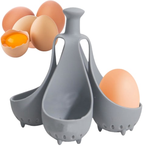 Silicone steamed egg tray, egg poacher holder, separator boiled egg holder cooker, steamed egg cup with silicone handle, egg boiling holder, kitchen e