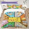 Set di biancheria da letto con stampa Pokémon da 3 pezzi include una copripiumino e una coppia di federe (riempimento non incluso), perfetto per l'uso in camera da letto.