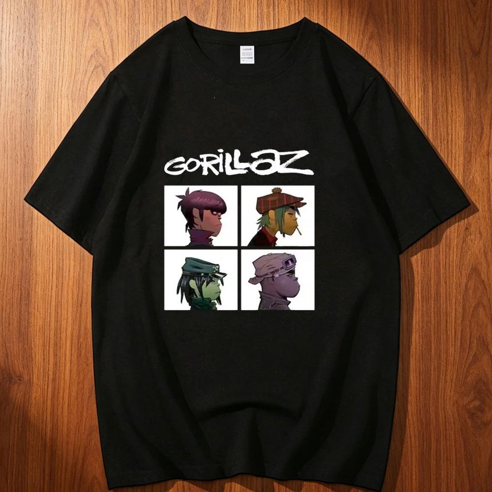 Gorillaz cotton tshirt teen Graphic korean clothes harajuku Gothic top tees Graphic Yk graphic Digital korean clothes Punk