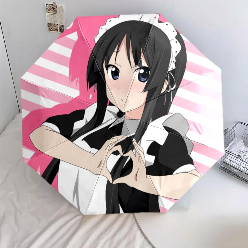 Maid Pattern, Automatic Folding Umbrella, Portable and Foldable Design, 8 Ribs, a Christmas or Birthday Gift.
