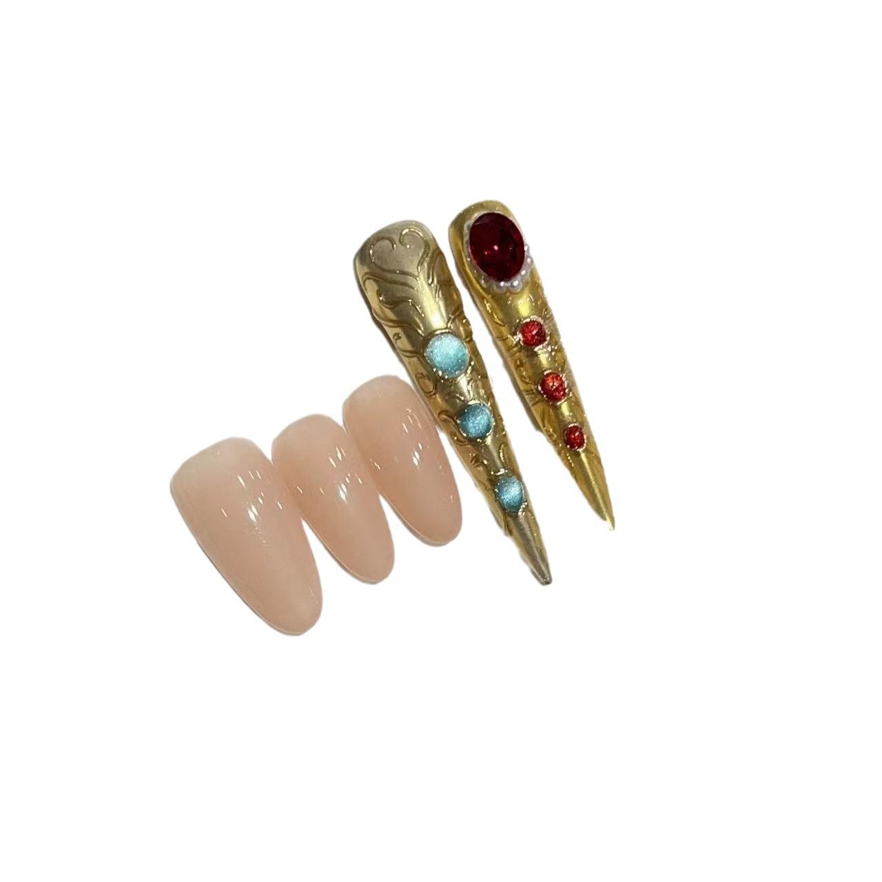 

Чисто ручное плетение в стиле брони, высококачественный маникюр, готовые отбеливающие накладки, съемная носимая броня Large L