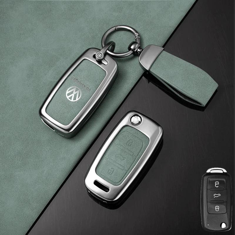 Für VW Leder Auto Fernbedienung Schlüsselhülle Schale Tasche Für Volkswagen VW Polo Tiguan Golf Jetta Käfer Eos Scirocco Up Transporter