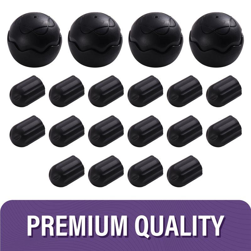 T02C!Piedini a Sfera in Gomma Stabilizzanti(4 pezzi) Per Sedia da Campeggio Helinox Sedia da Esterno Tappo Gamba Nero