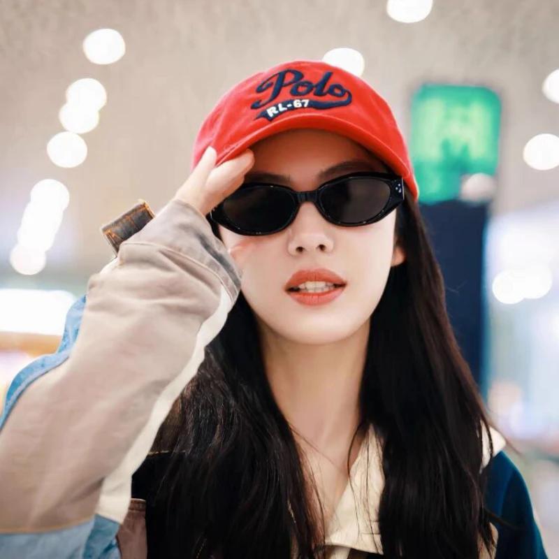Trend Clear Gray Cat Eye Oval Sunglasses  Women Brand Design Rivets Sun Glasses Cateye Frame Men Shades Eyewear Female Uv400