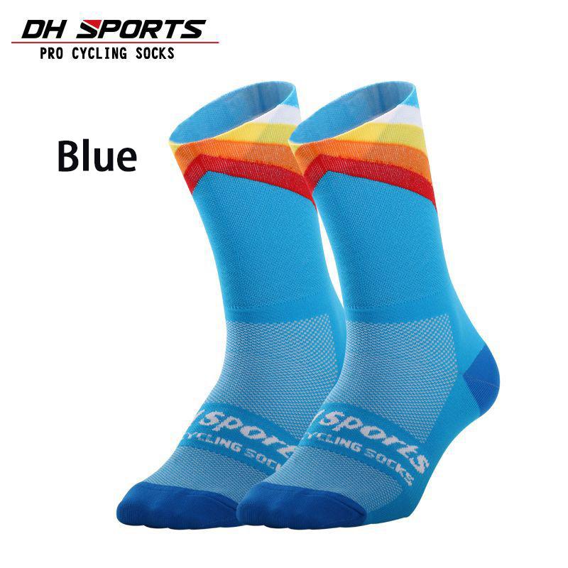 DH SPORTS Professional New Cycling Socks Running Sock Athletic Champion Mens Crew Sprint Hosiery Loafer Striped Women Cushioned