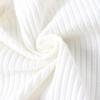 Children's Clothing Autumn Winter Puff Sleeve Ribbed Top Solid Color Bow Irregular Hem Girls' Set