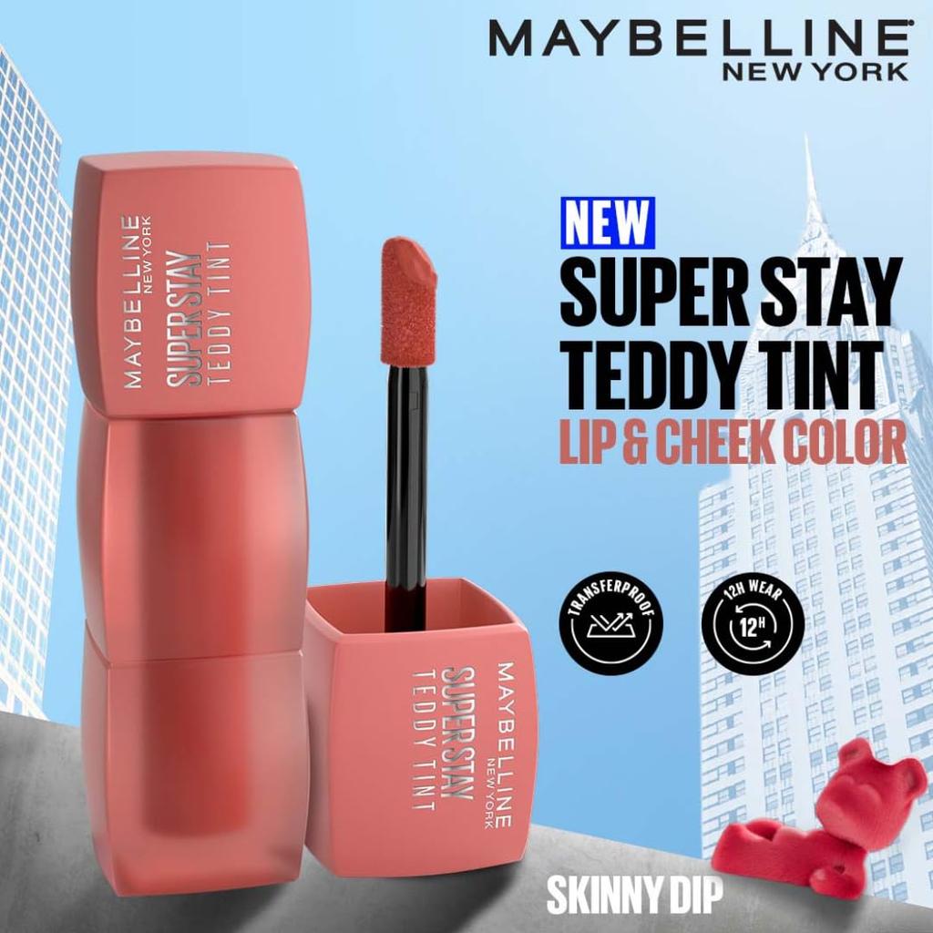 Maybelline New York Super Stay Teddy Tint Lip and Cheek Color 5ml Skinny Dip Long Lasting Matte