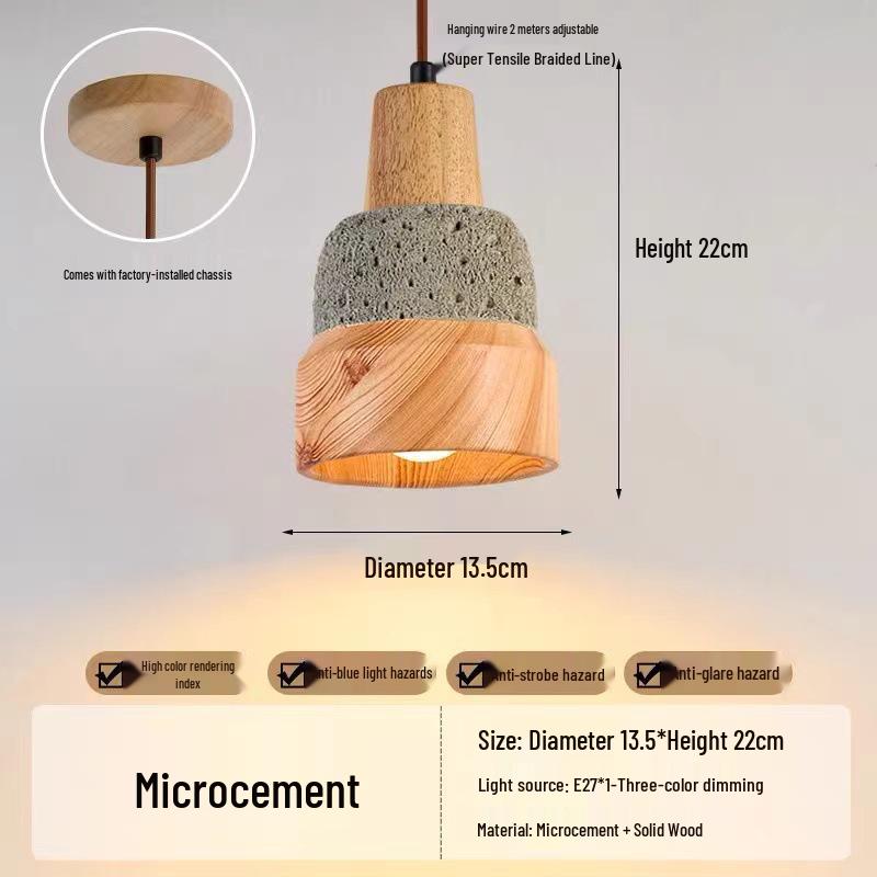 Japanese Wabi-Sabi Yellow Travertine Pendant Light, Retro Mid-Century Style for Bedroom, Homestay, or Restaurant.