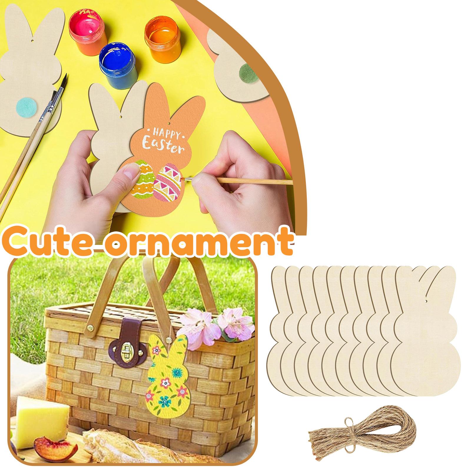 

Wooden Easter DIY Bunny Pendant Party Decoration One Size