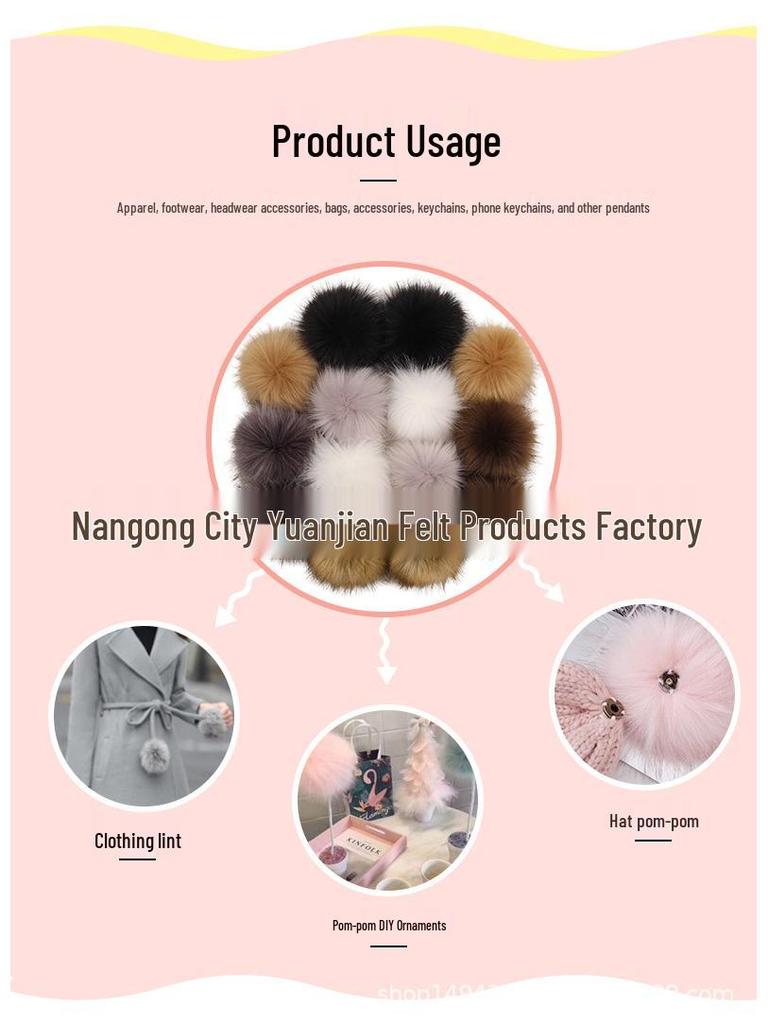 10CM Faux Fox Fur Ball Set - Plush Artificial Fur Balls for DIY Mobile Phone Pendants
