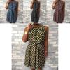 Trendy Plus Size Women's Sleeveless Polka Dot Midi Dress For Summer Celebrations