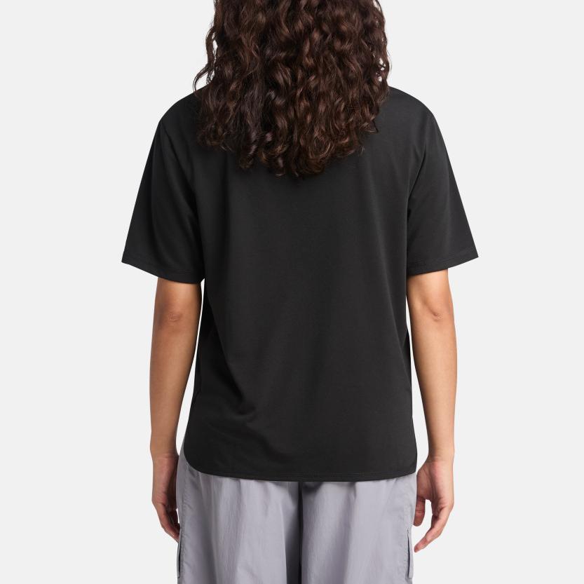 Timberland Logo Moisture-Wicking Quick-Dry Sun Protection Loose Fit T-Shirt Women tops Black A67W1-001