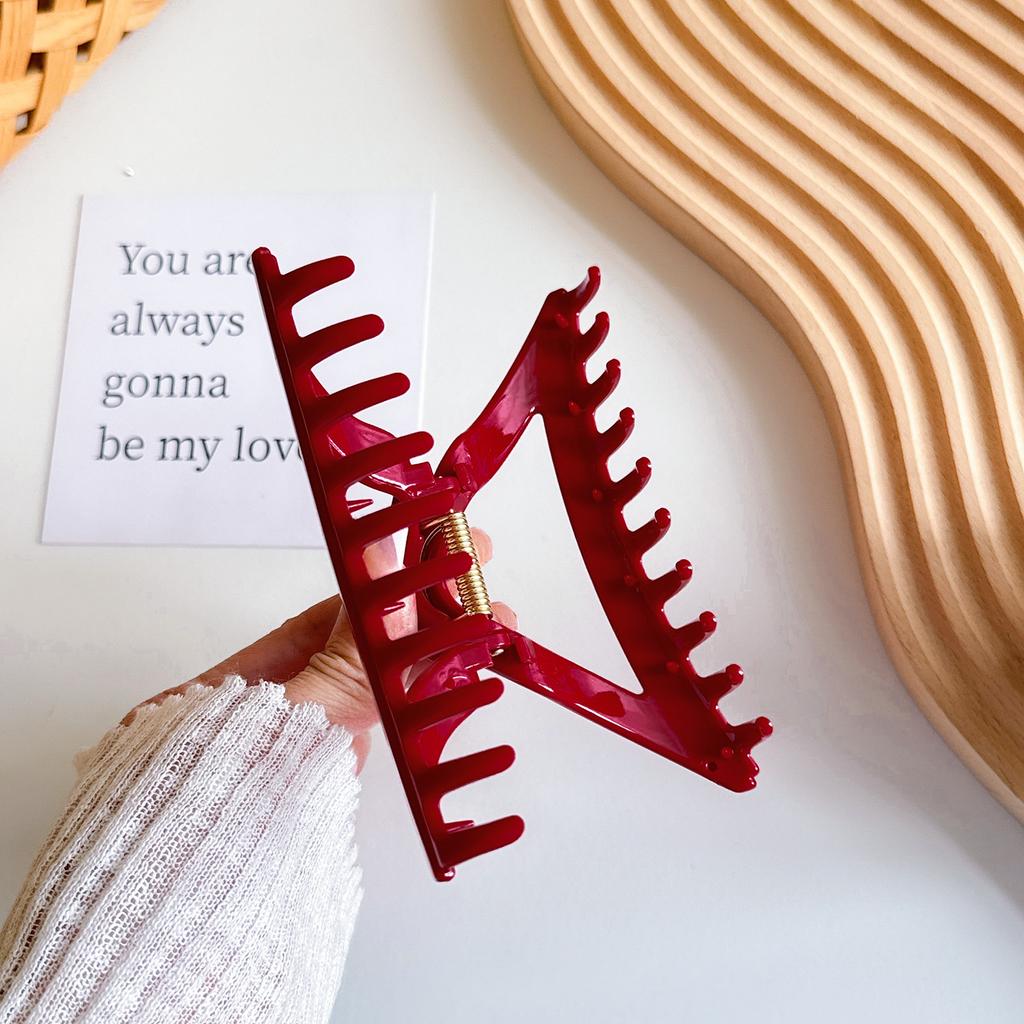Fashionable Versatile Red Big Hair Claw Clip Ideal For Everyday And Events Special