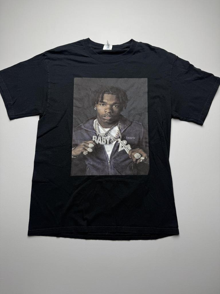 Port & Company Shirt Mens Medium Black Rapper Baby Portrait Graphic Tee Hip Hop Unisex T-Shirt