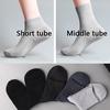 5 Pairs Men Bamboo Fiber Business Socks Anti-Bacterial Deodorant Breathable Sock