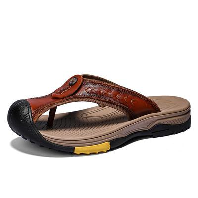 Infradito da uomo in vera pelle estiva di nuovo arrivo Pantofole in pelle fatte a mano antiscivolo