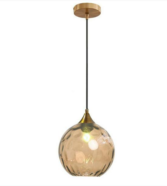 Nordic Colorful Water Ripple Glass Sphere Pendant Lamp for Bedroom or Bar.